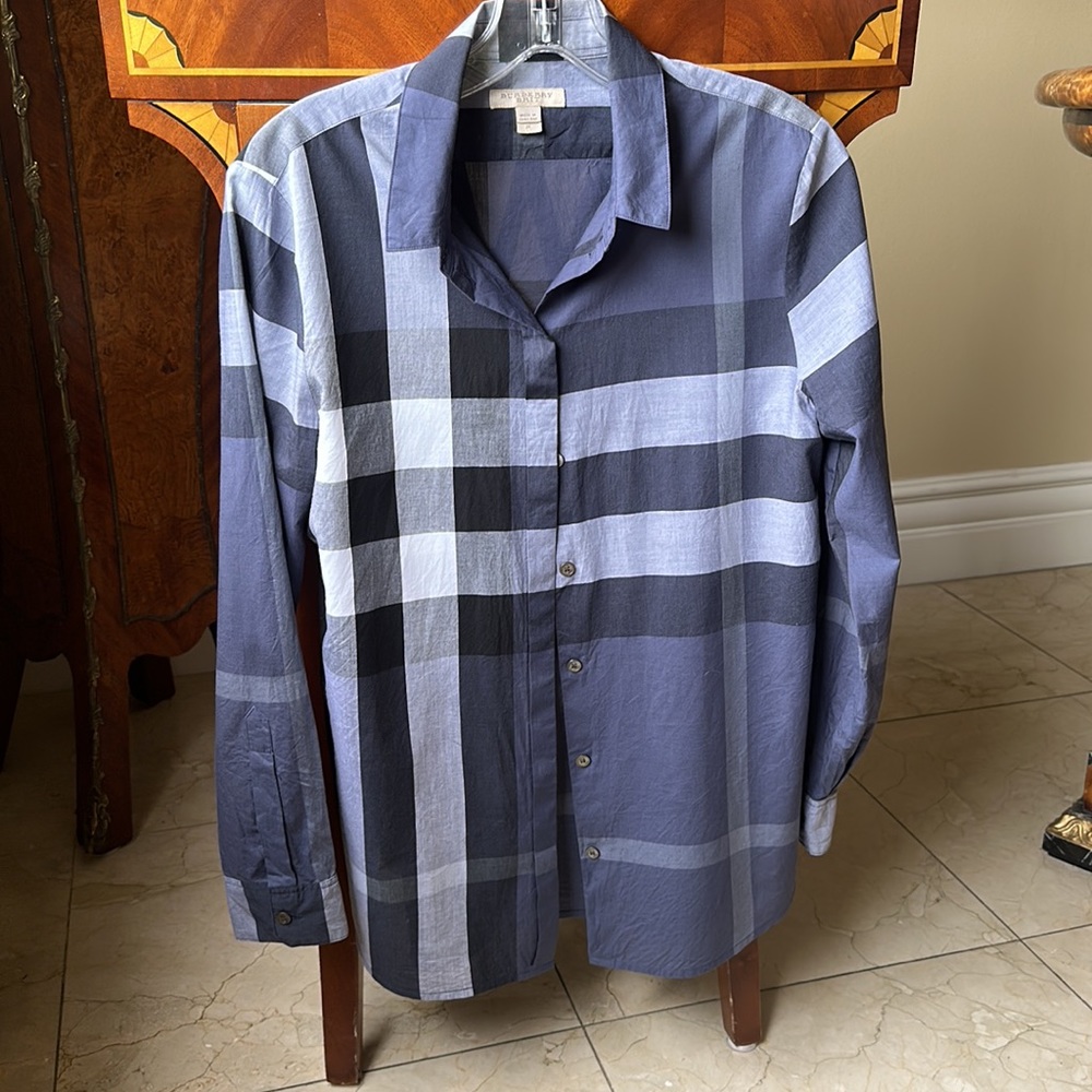 Burberry Checkered Button Blouse - image 3